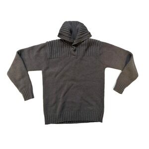 Vintage Y2K Mavi Chunky Knit Sweater Mens‎ Med Shawl Collar Button Neck Dadcore